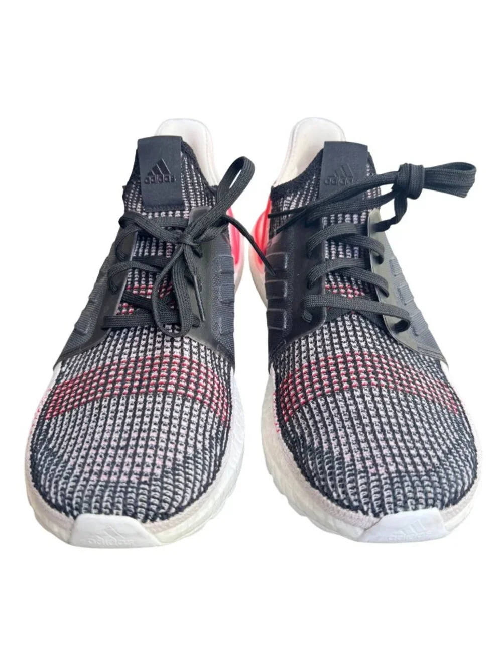 Adidas Ultraboost 19 Mens Running Shoes Sz 10 Black White Pink Primeknit Sneaker